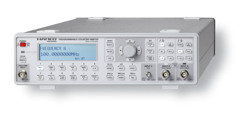 Front view of HM-8123, 2.6GHz Programmable Counter