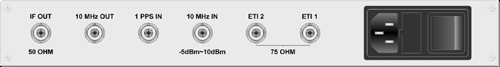 Back-view of JDM-1000 OFDM Modulator