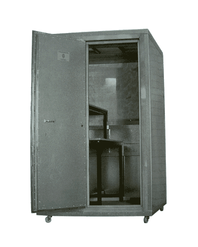 Front view of a shielding room