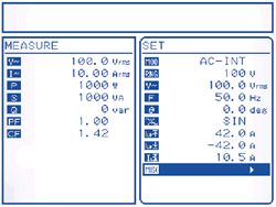 Measurement Results and Setting Values