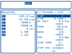 Setting Screen for the Sequence Function