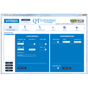 QT Enterprise Software by Vitrek - test information switching screen