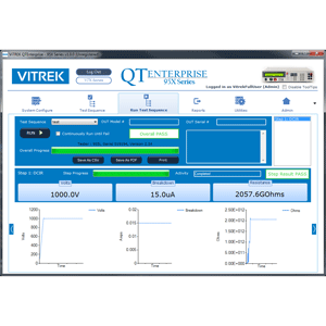 QT Enterprise Software by Vitrek - run screen